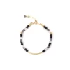 women's handmade everyday black purple beaded bracelet