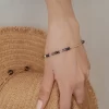 women's handmade everyday black purple beaded bracelet