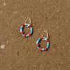 summer handmade blue red beaded ear cuffs no piercing