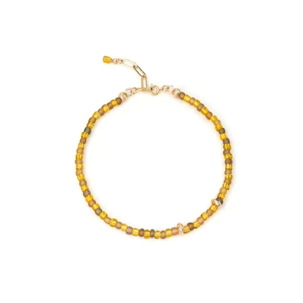 handmade yellow beaded anklet bracelet