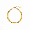 women's yellow summer beaded handmade bracelet