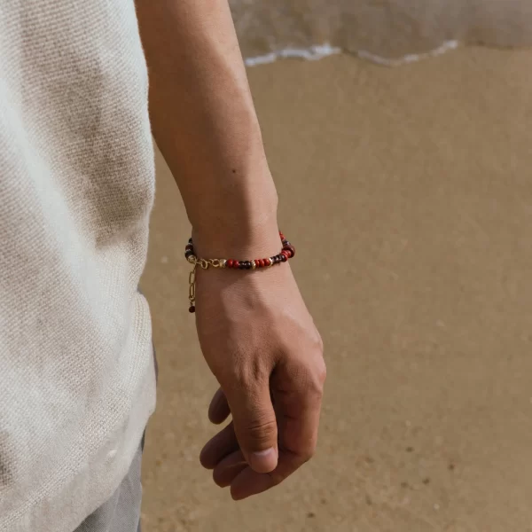 women's brown glass seed bead bracelet