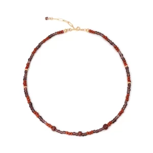 women's handmade brown glass seed bead necklace