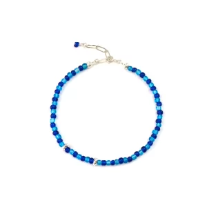 handmade blue beaded anklet bracelet