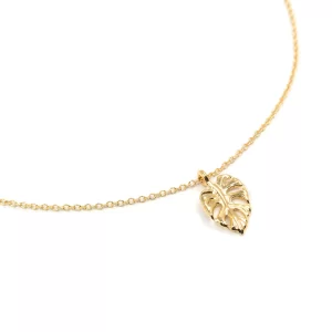 palm leaf everyday dainty chain necklace