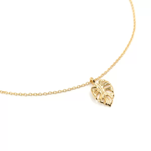 palm leaf everyday dainty chain necklace