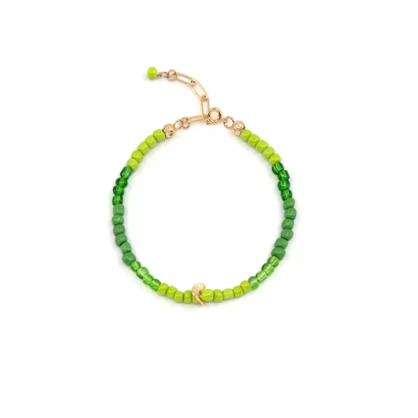 women's green summer beaded handmade bracelet