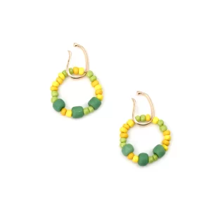 green yellow handmade ear cuffs no piercing