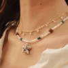 white shell dainty chain charms Necklace