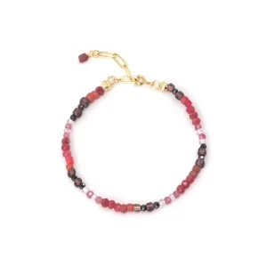 women's statement small black red bead bracelet