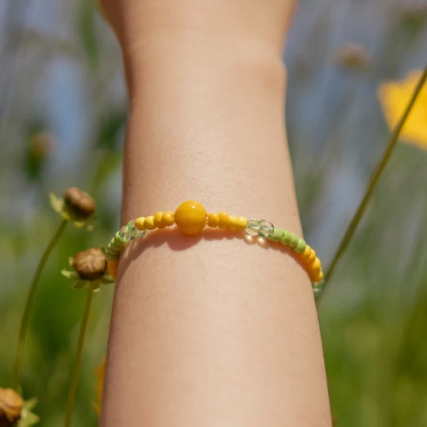 women's green yellow summer beach bracelet