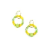 green yellow handmade ear cuffs no piercing
