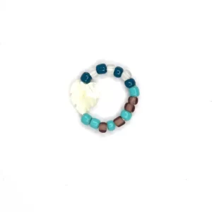 handmade blue beaded ring