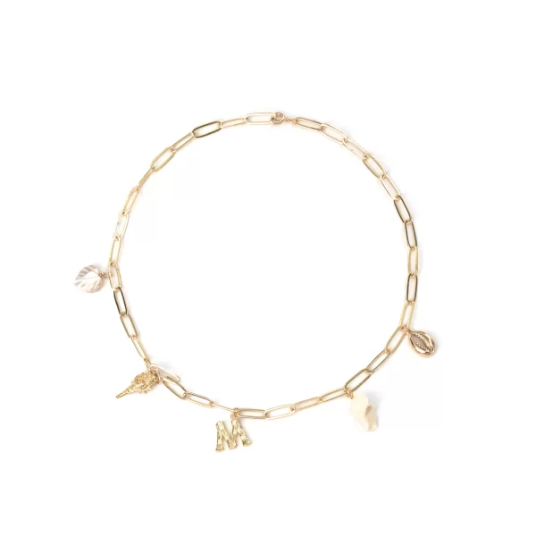 summer letter shell charms dainty chain necklace