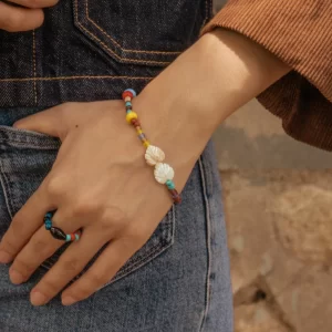 handmade unique colorful glass bead bracelet