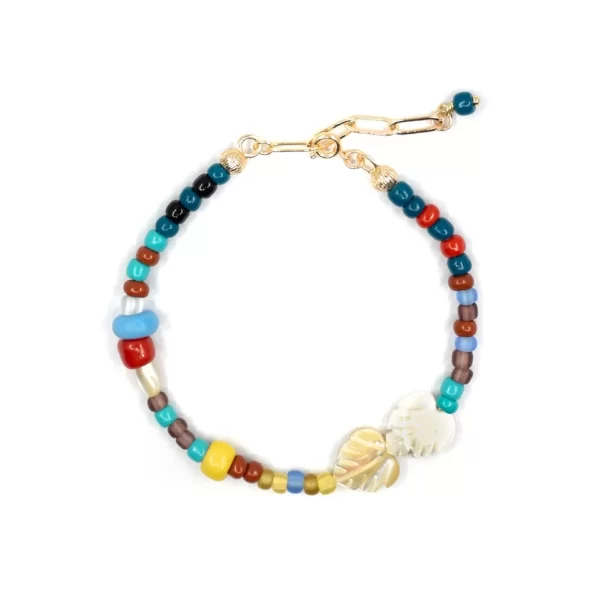 handmade unique colorful glass bead bracelet