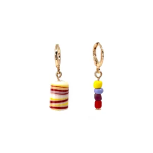 handmade mismatched glass bead earrings set