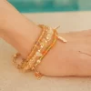 women’s handmade yellow crystal bead bracelet