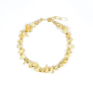 women’s handmade yellow crystal bead bracelet