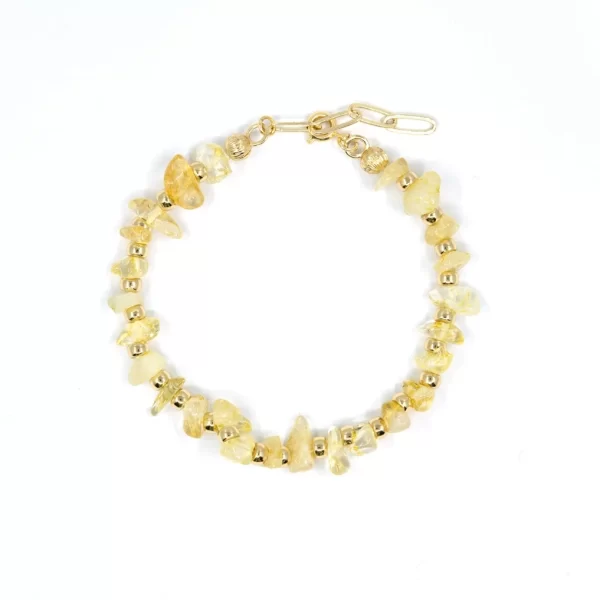 women’s handmade yellow crystal bead bracelet