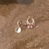 unique handmade pink purple beaded earrings