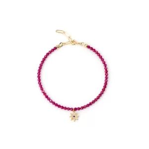 handmade dainty Viva Magenta beaded bracelet