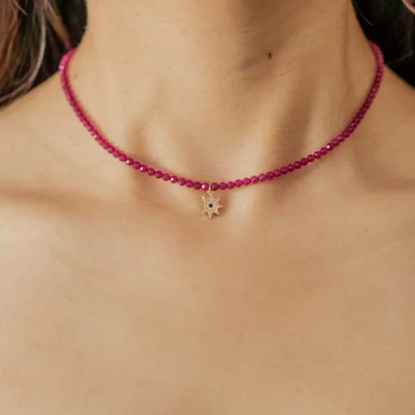 handmade everyday Viva Magenta beaded necklace for her