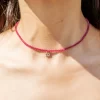 handmade everyday Viva Magenta beaded necklace for her