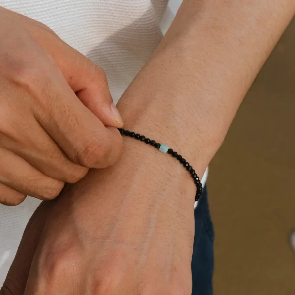 handmade daily wear small black beaded bracelet