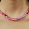 handmade unique pink red beaded necklace for women