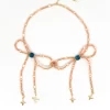 women’s handmade orange pink bead necklace with charms