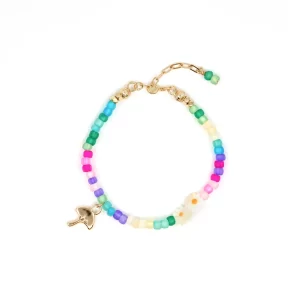 handmade colorful beaded bracelet with charms for women