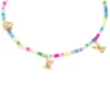handmade colorful beaded necklace with charms for women