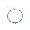 handmade small blue beaded dainty bracelet for women