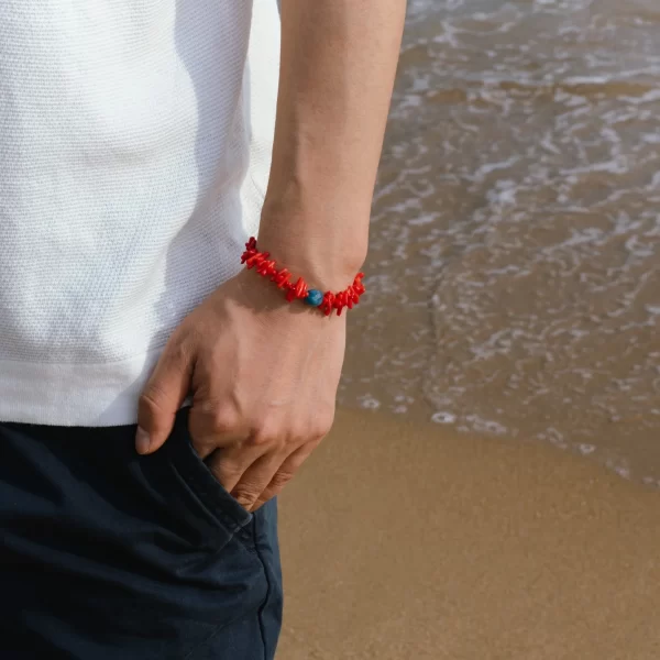 summer handmade red beaded bracelet for women and men