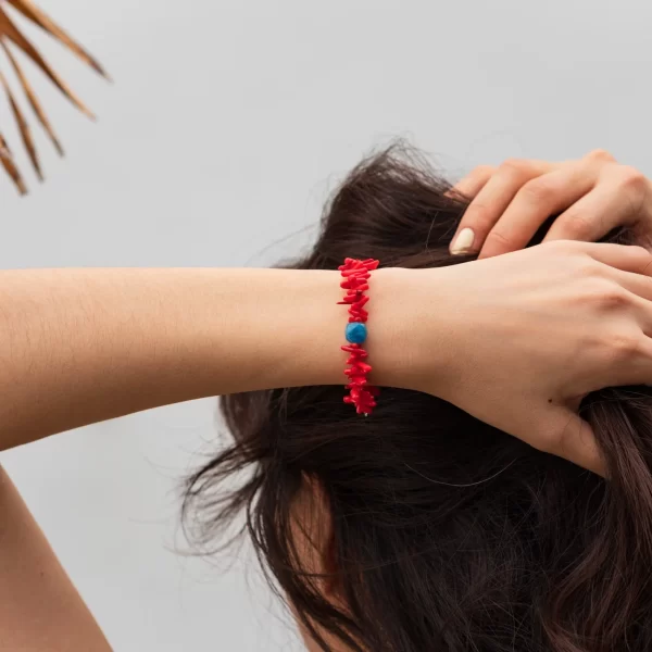 summer handmade red beaded bracelet for women and men