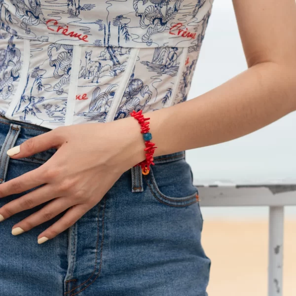 summer handmade red beaded bracelet for women and menv