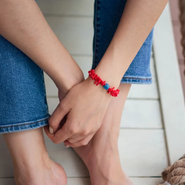 summer handmade red beaded bracelet for women and men