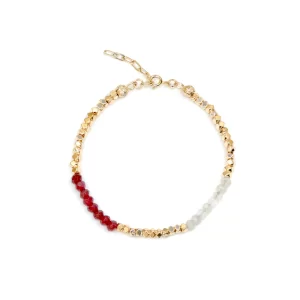 handmade daily wear white red beaded bracelet