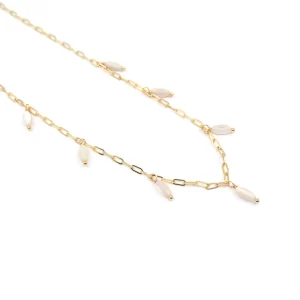 women's everyday dainty chain necklace with shell charms