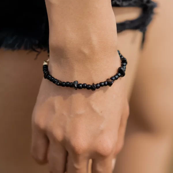 women’s handmade daily wear black beaded bracelet