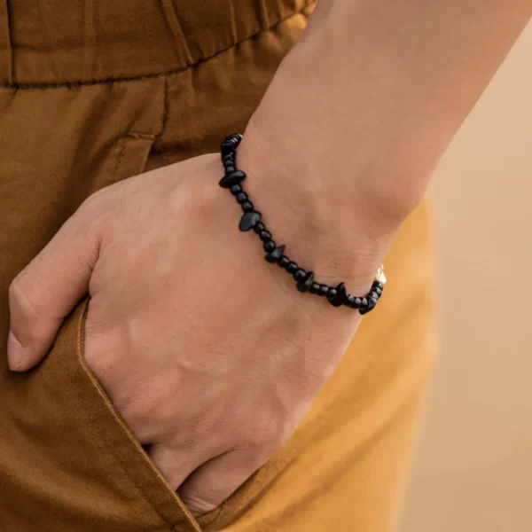 women’s handmade daily wear black beaded bracelet