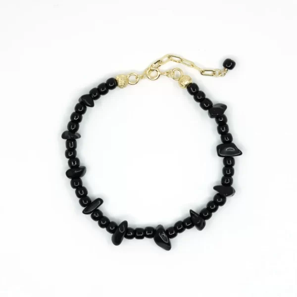 women’s handmade daily wear black beaded bracelet