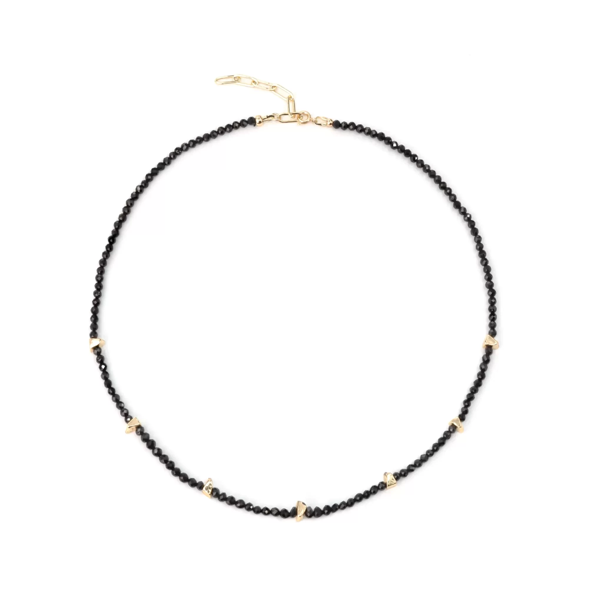 handmade black seed bead everyday dainty necklace