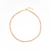 women’s handmade orange pink bead necklace