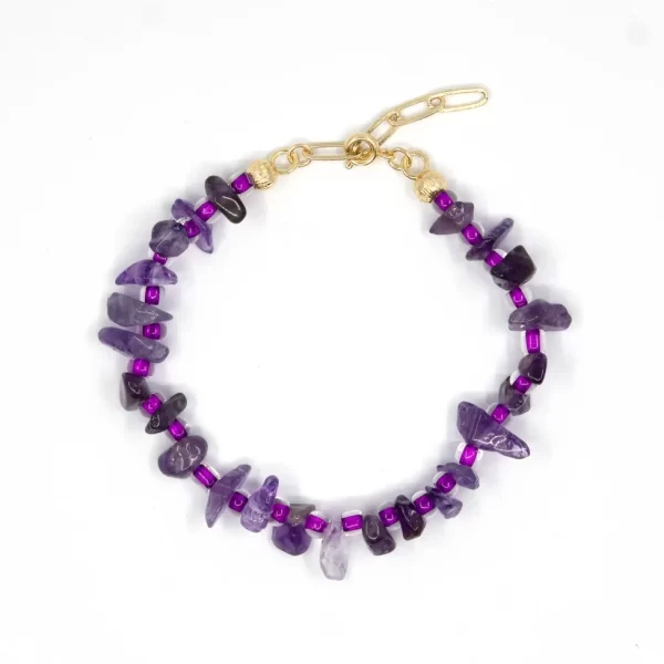 women’s daily wear handmade purple crystal bead bracelet