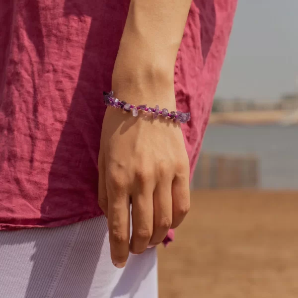 women’s daily wear handmade purple crystal bead bracelet