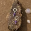 unique handmade purple crystal bead earrings