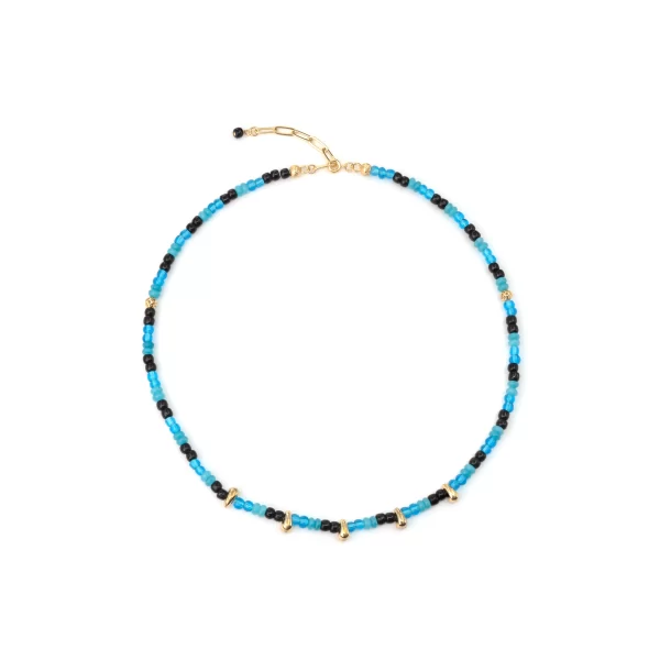 handmade summer black blue bead necklace for women