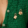 holiday gold-plated dangle earrings